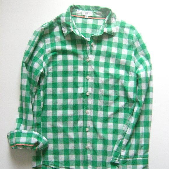 crown & ivy Tops - Crown & Ivy checked green blouse